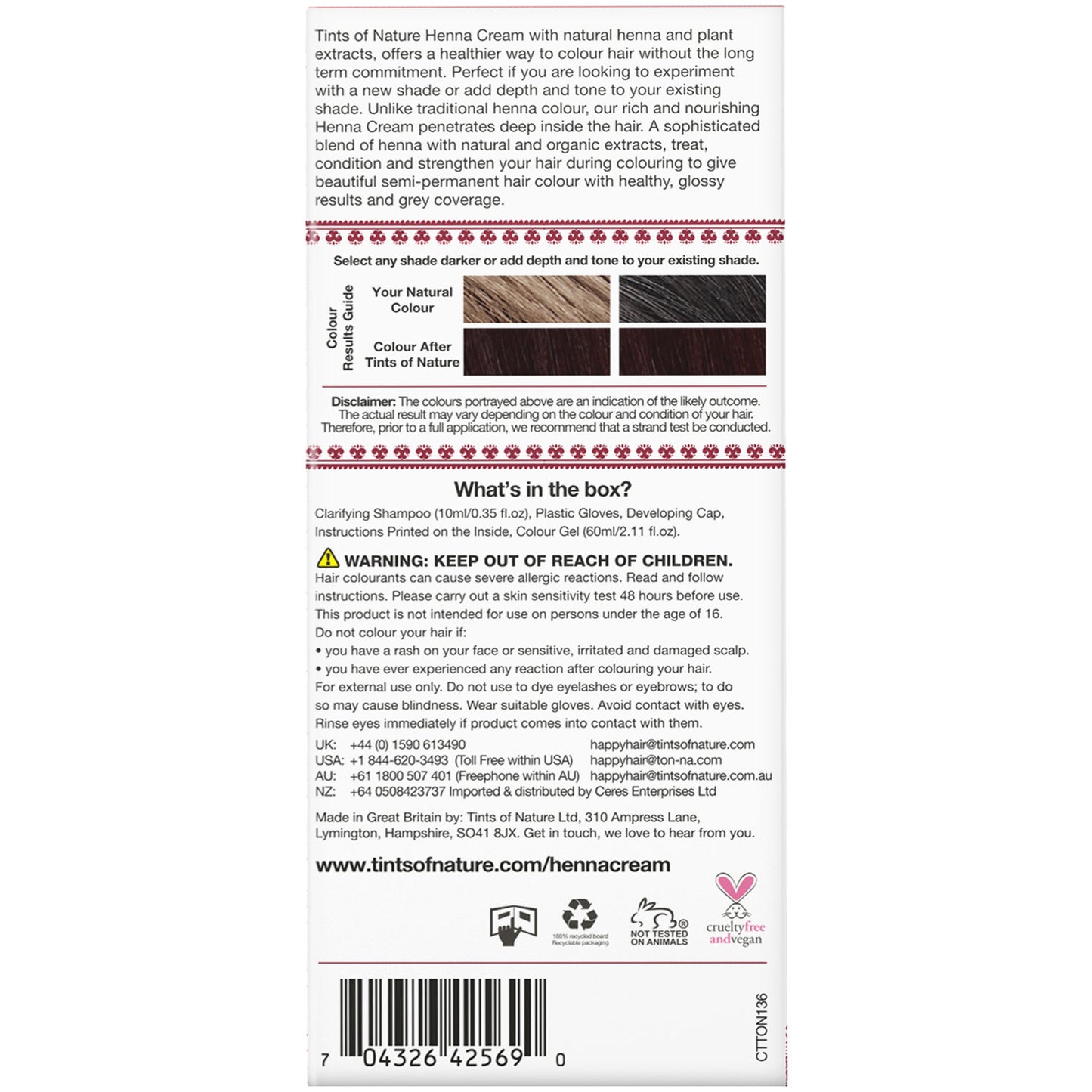 Henna Cream Mahogany Red