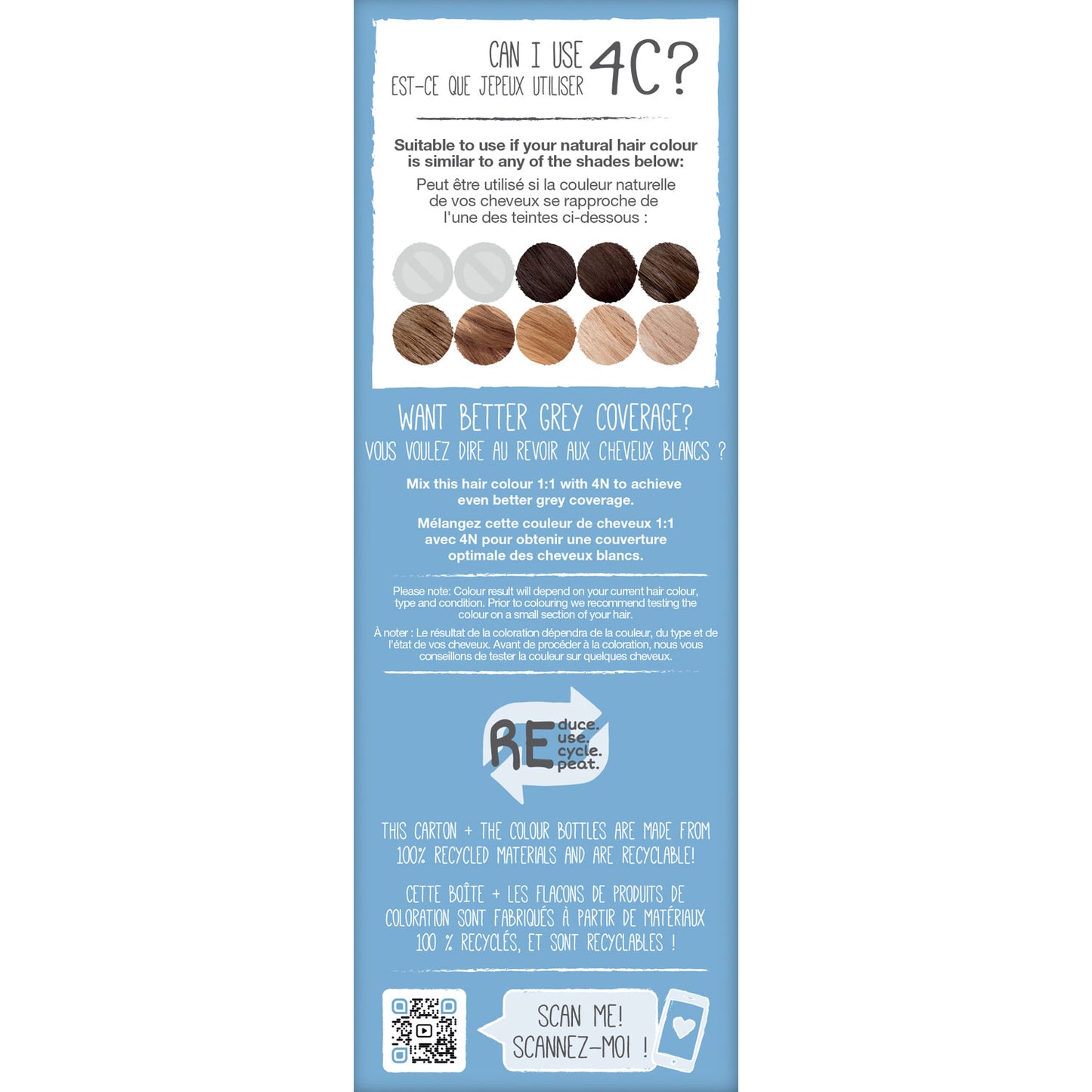 4C Medium Ash Brown Permanent Hair Dye