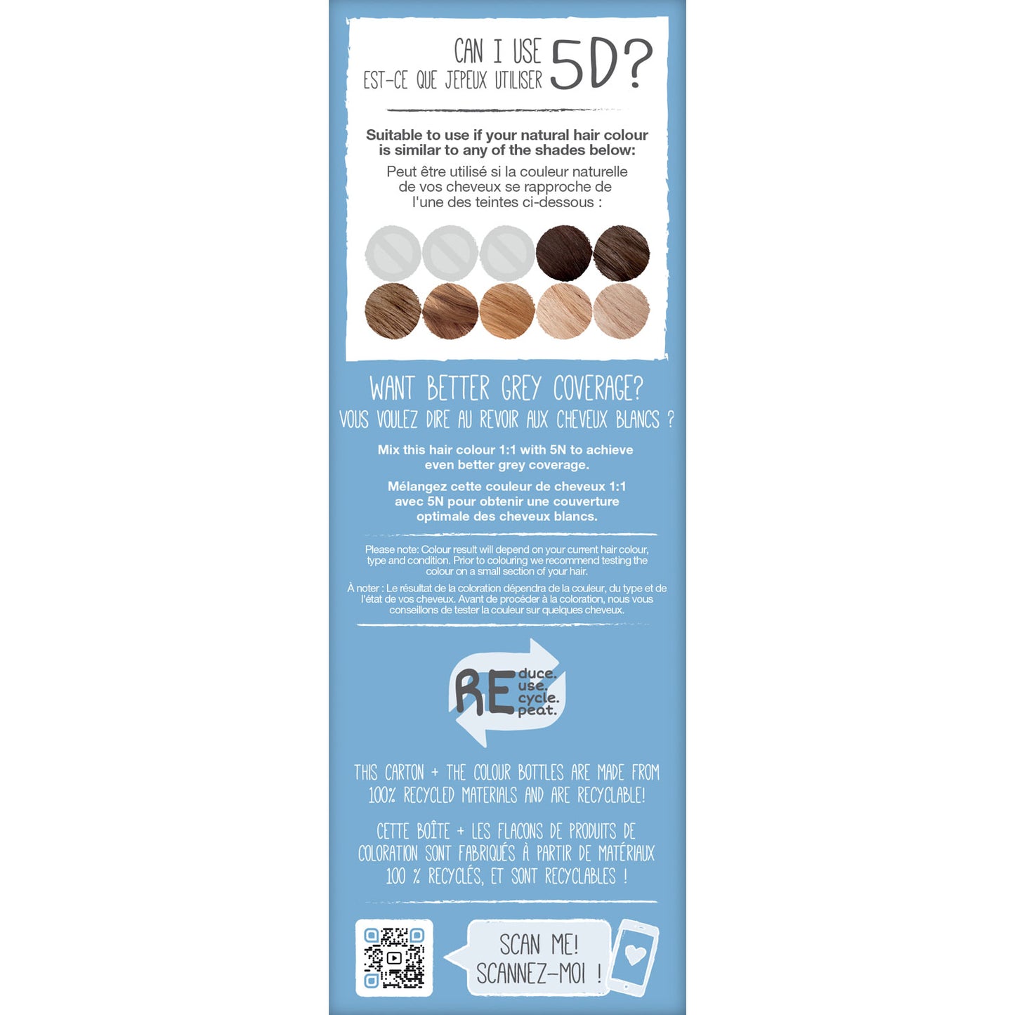 5D Natural Light Golden Brown Permanent Hair Dye