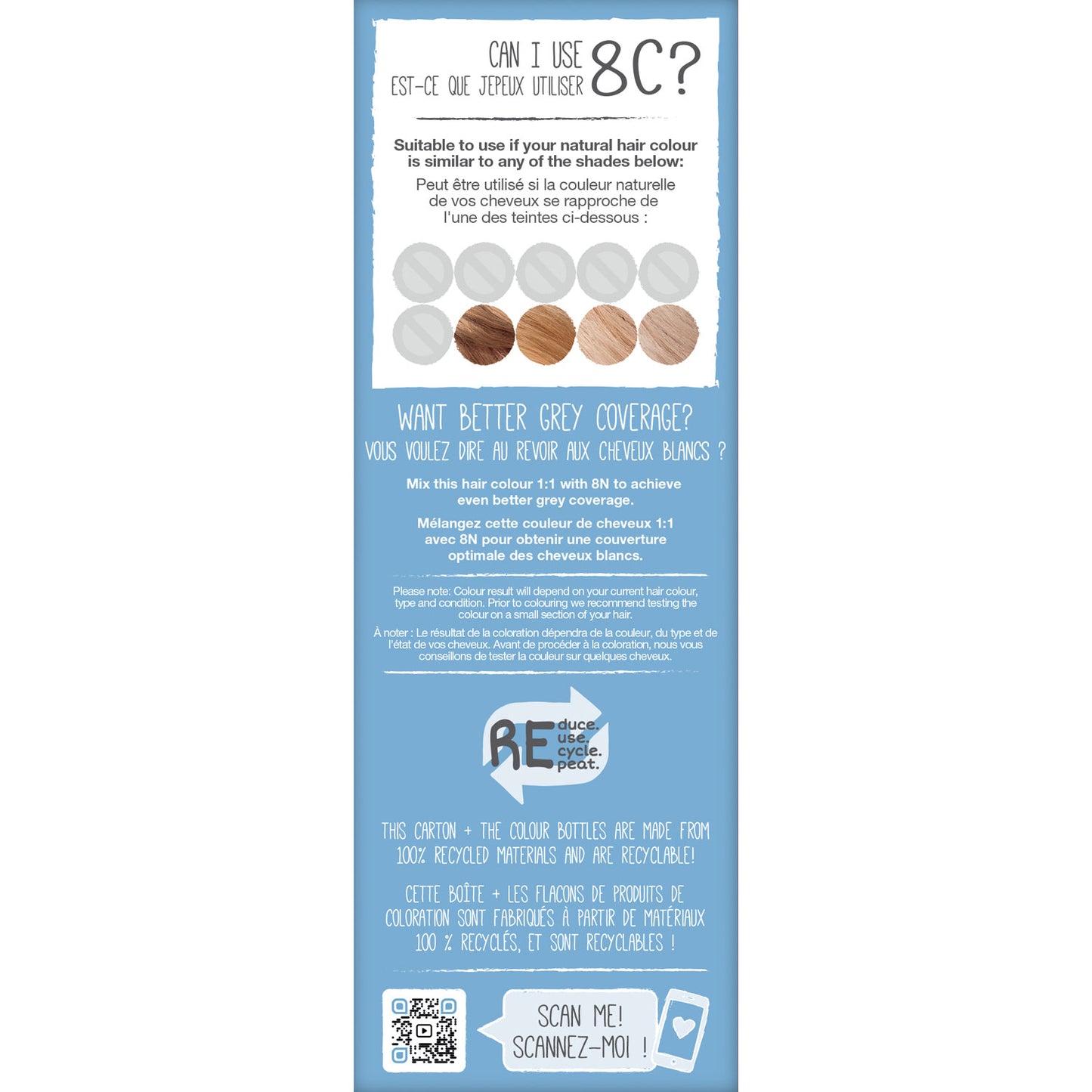 8C Ash Blonde Permanent Hair Dye