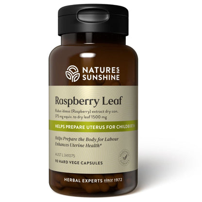 Bottle of Nature's Sunshine Raspberry Leaf
